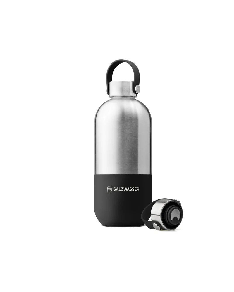 Edelstahl Trinkflasche 1000 ml Schwarz