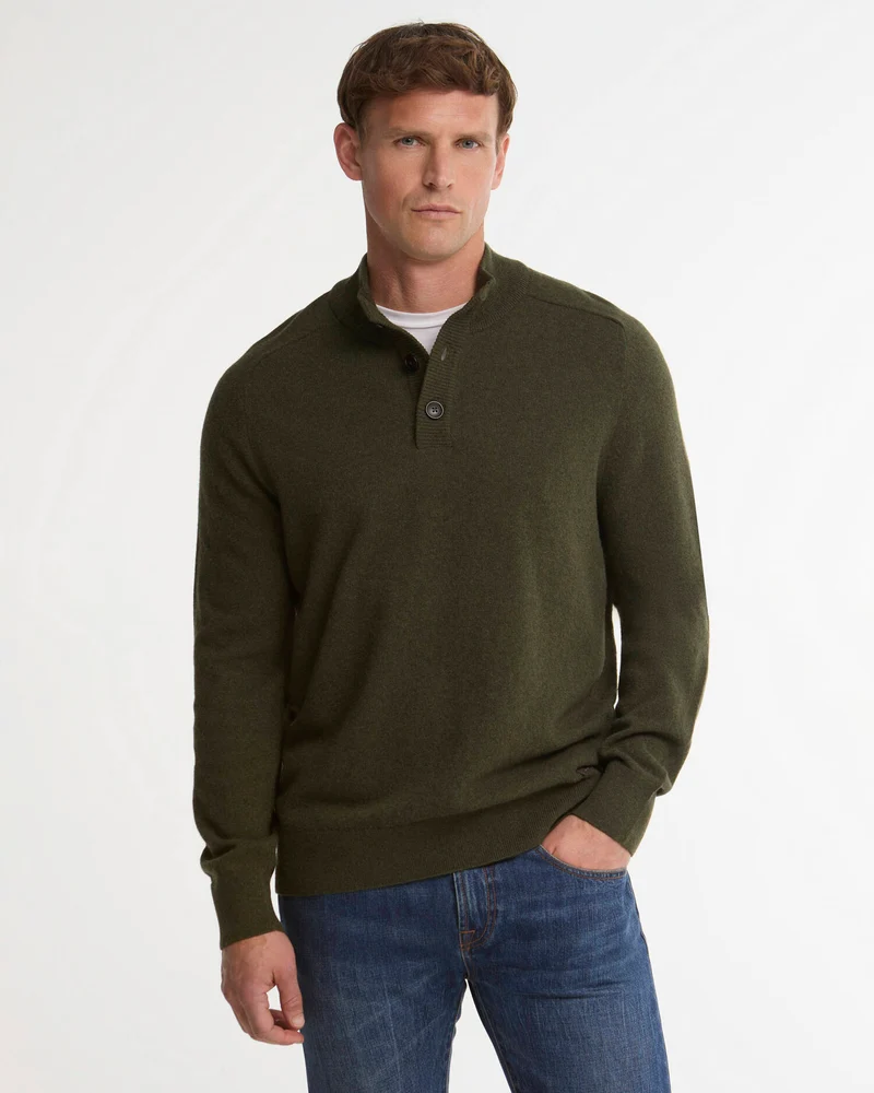 Barbour Briggs Half-Button Jumper, olive