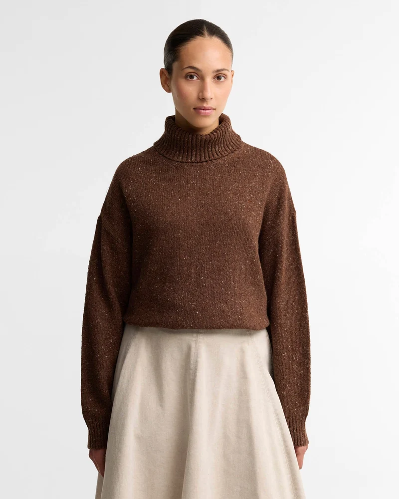Barbour Stanford Fleck Rollneck Wool Jumper, rustic