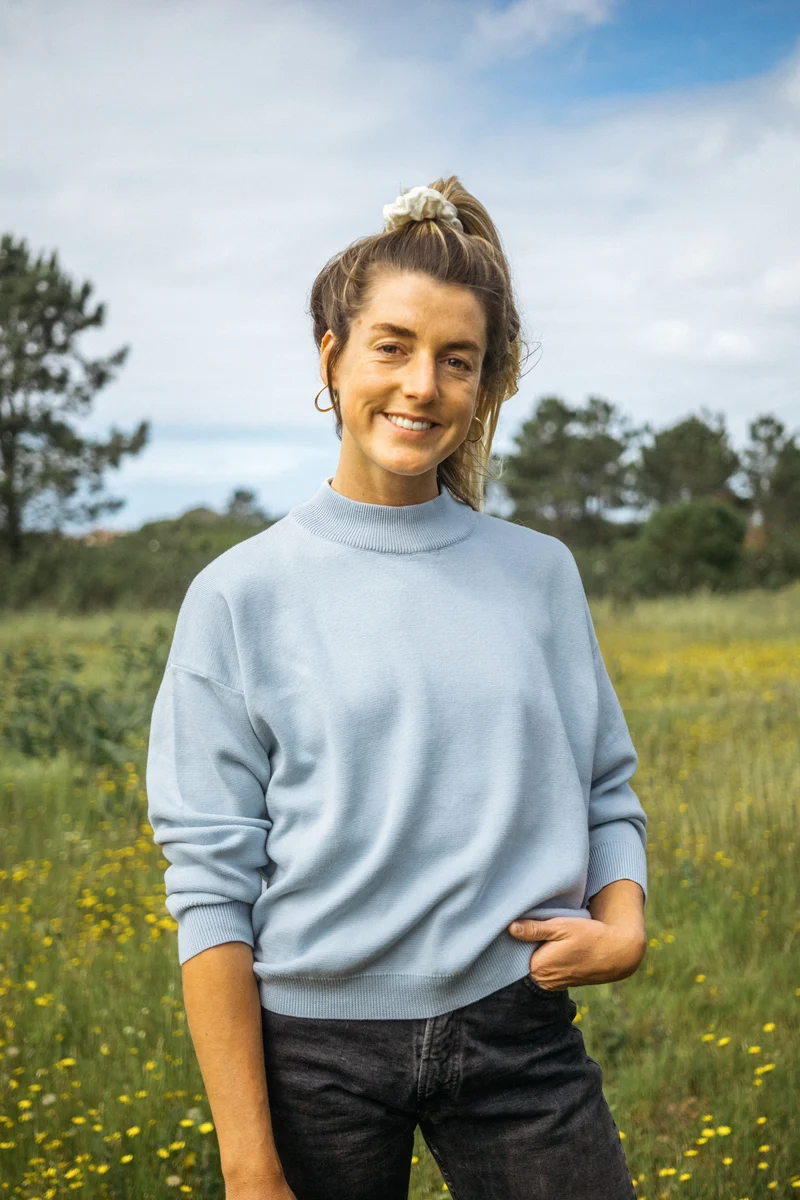 Full Milano Strickpullover Marina Dusty Blue