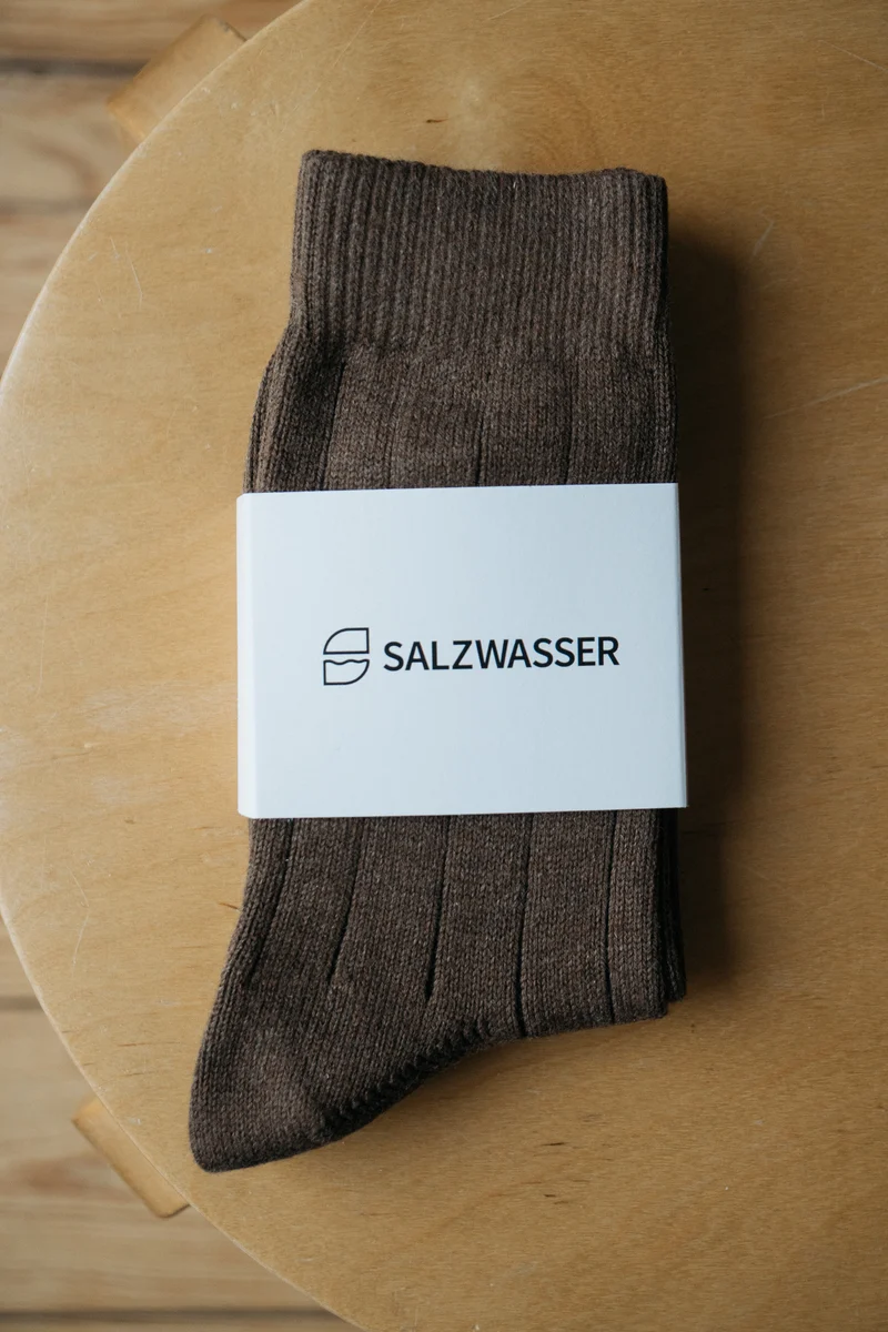 2 Paar Grobstricksocken Bio-Baumwolle Braun