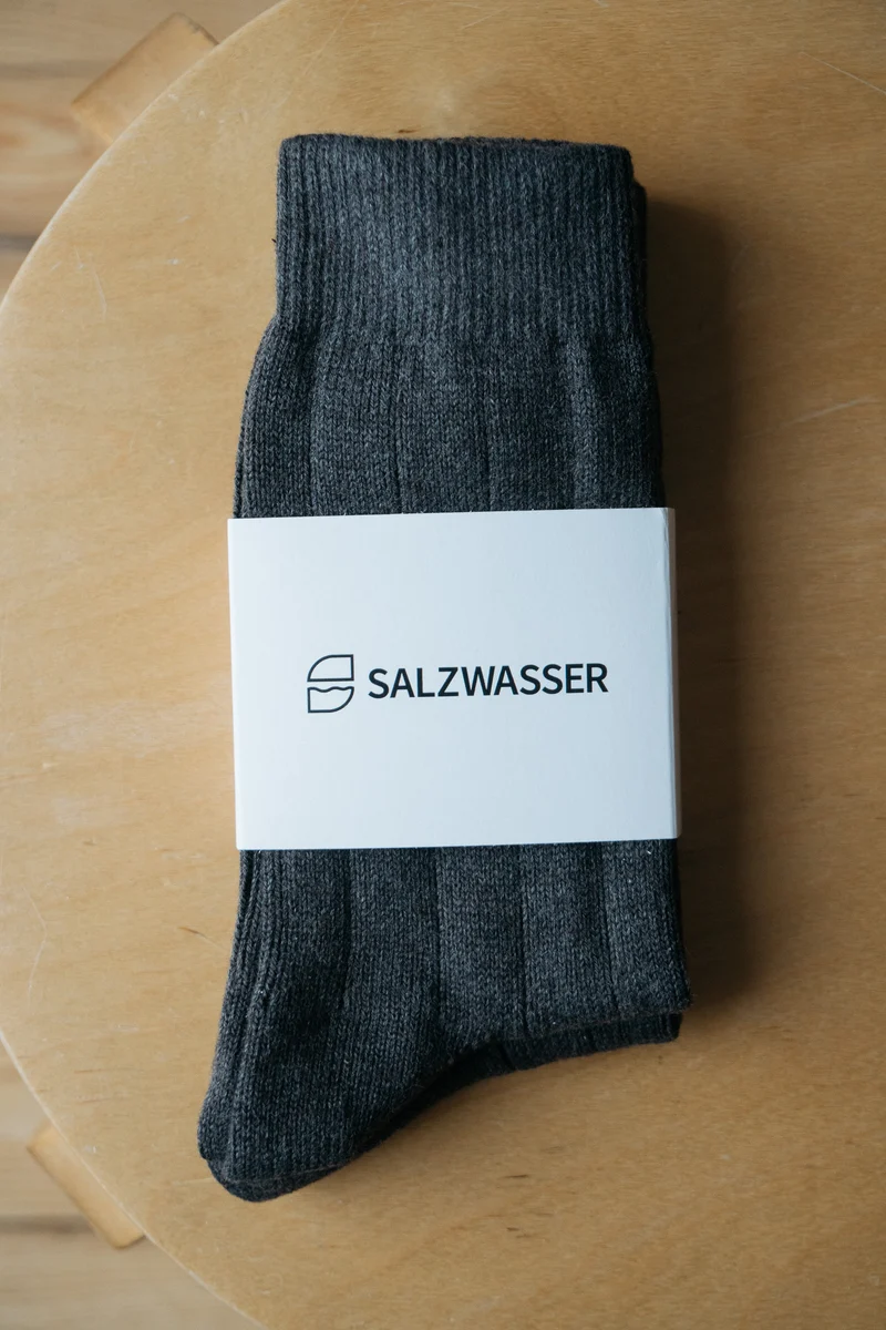 2 Paar Grobstricksocken Bio-Baumwolle Anthrazit