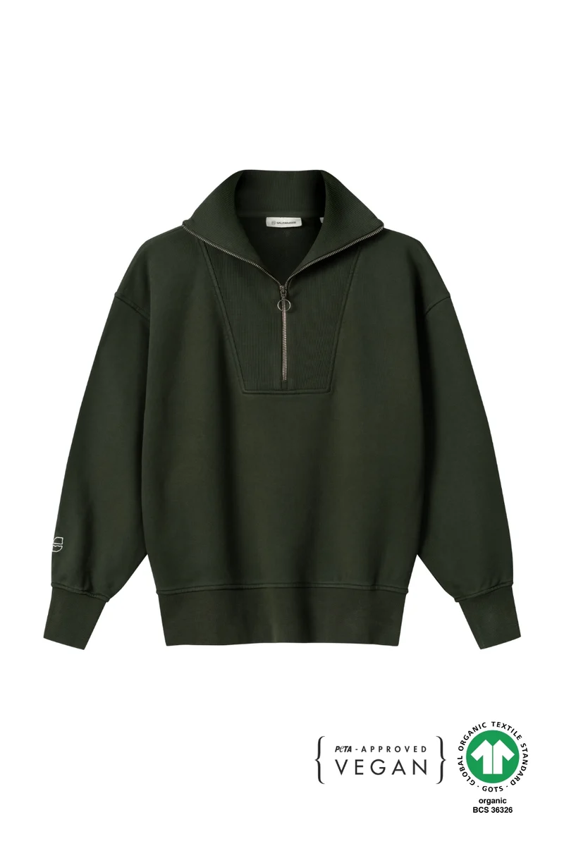 Half-Zip Sweater Brit Dunkelgrün