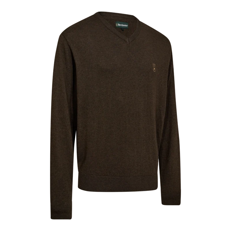 Deerhunter Harrington V-Neck Knit, brown melange