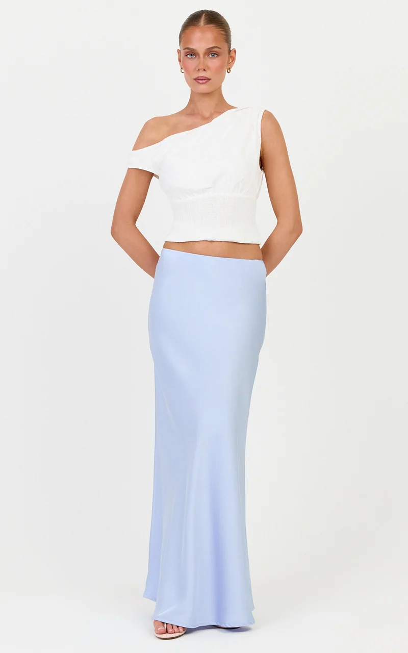 Juniper Top - Off Shoulder Smocked Waist Top in Off White