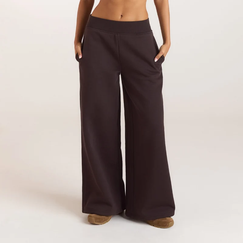 Joggingbroek met rechte pijpen - Donker Chocoladekleurig