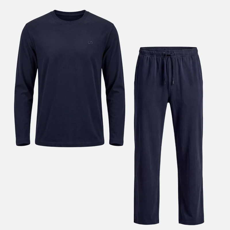 Schlafanzug Set Herren lang | Dunkelblau