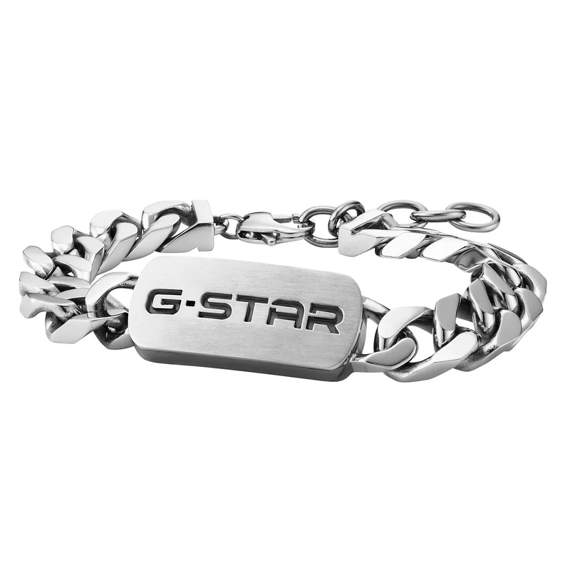 G-Star Incisio Zilverkleurige Curb Chain Armband GSJ.106.04