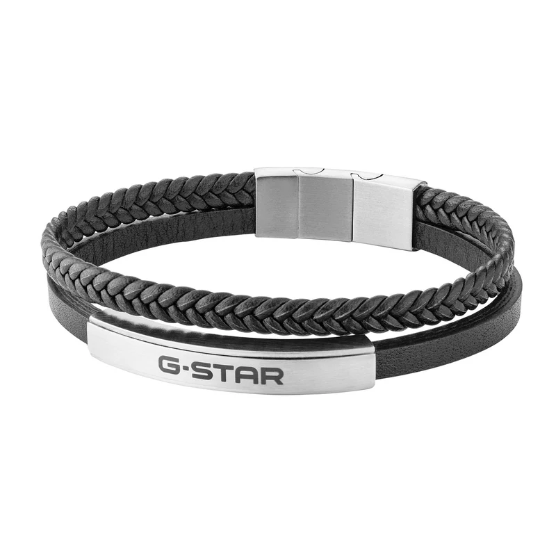G-STAR Tether02P Zwart Leren Armband GSJ.109.01