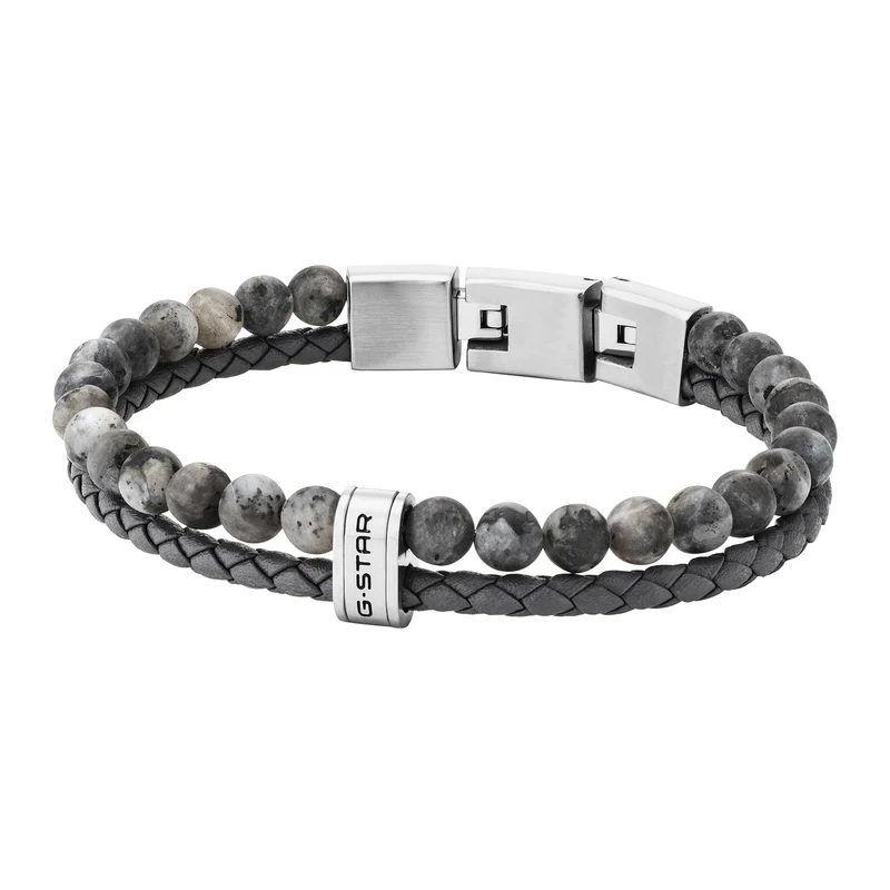 G-STAR Tether02R Grijze Gevlochten Leren Armband GSJ.110.04