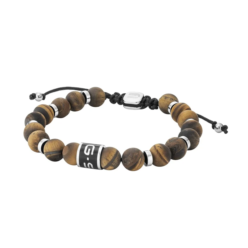 G-STAR ElNode Zilverkleurige Bruine Armband GSJ.111.02