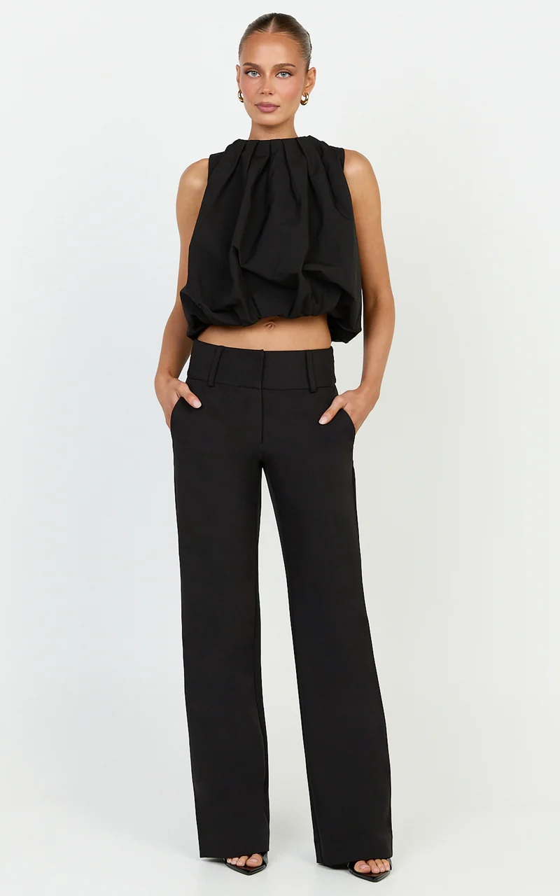 Lioness - Beverly Bubble Top in Noir
