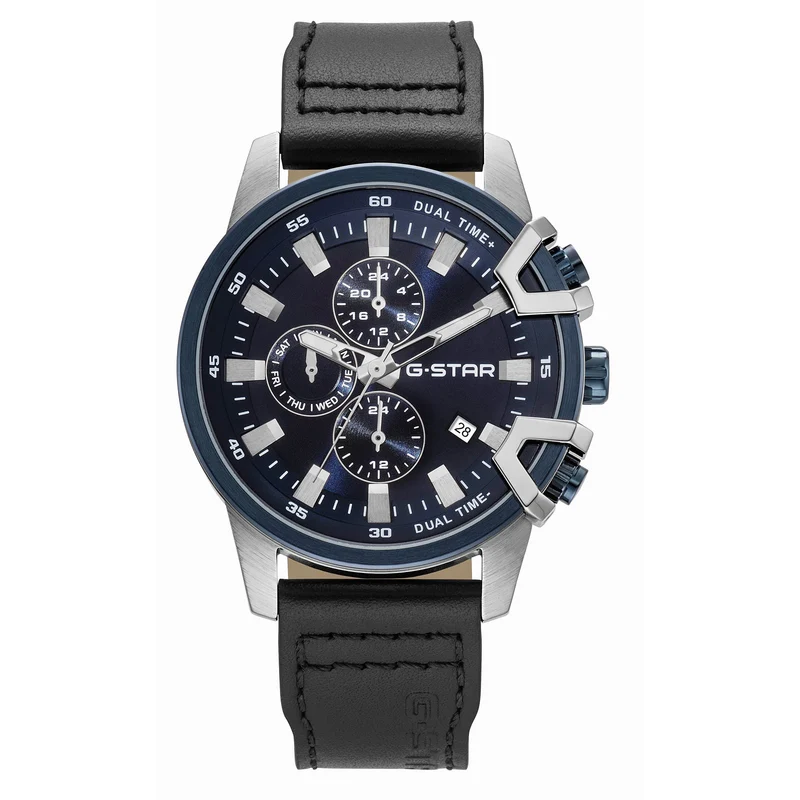 G-STAR Bend3D Blauw Zilverkleurig Herenhorloge GSW.505.02
