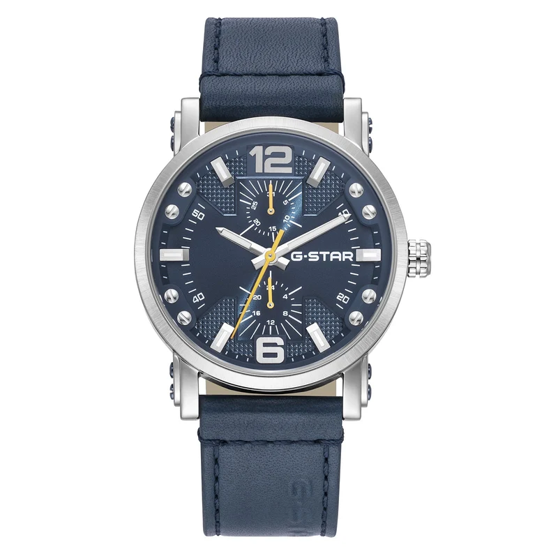 G-STAR Rovic Zilverkleurig en Blauw Herenhorloge GSW.509.01