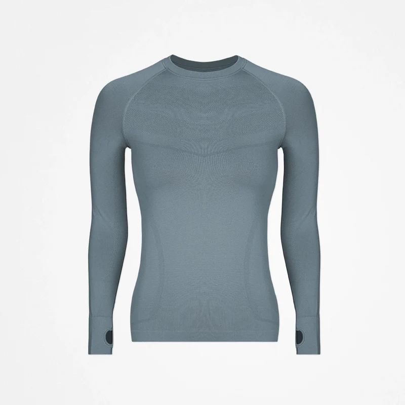 Sportshirt langarm Damen | Taubenblau