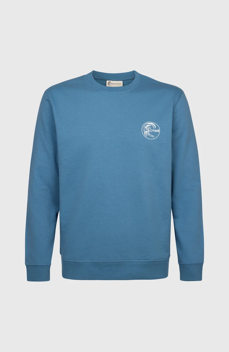 O'Riginals Chest Print Crew sweater | Copen Blue