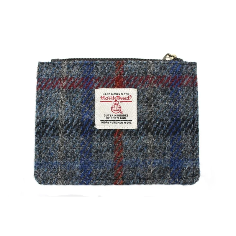 Harris Tweed Rory Coin-Card Purse, grey check