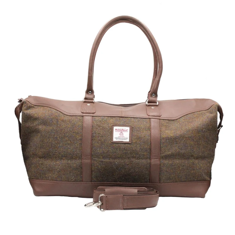 Harris Tweed Brodie Travel Bag, brown mix