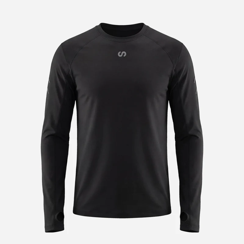 Laufshirt langarm Herren | Schwarz