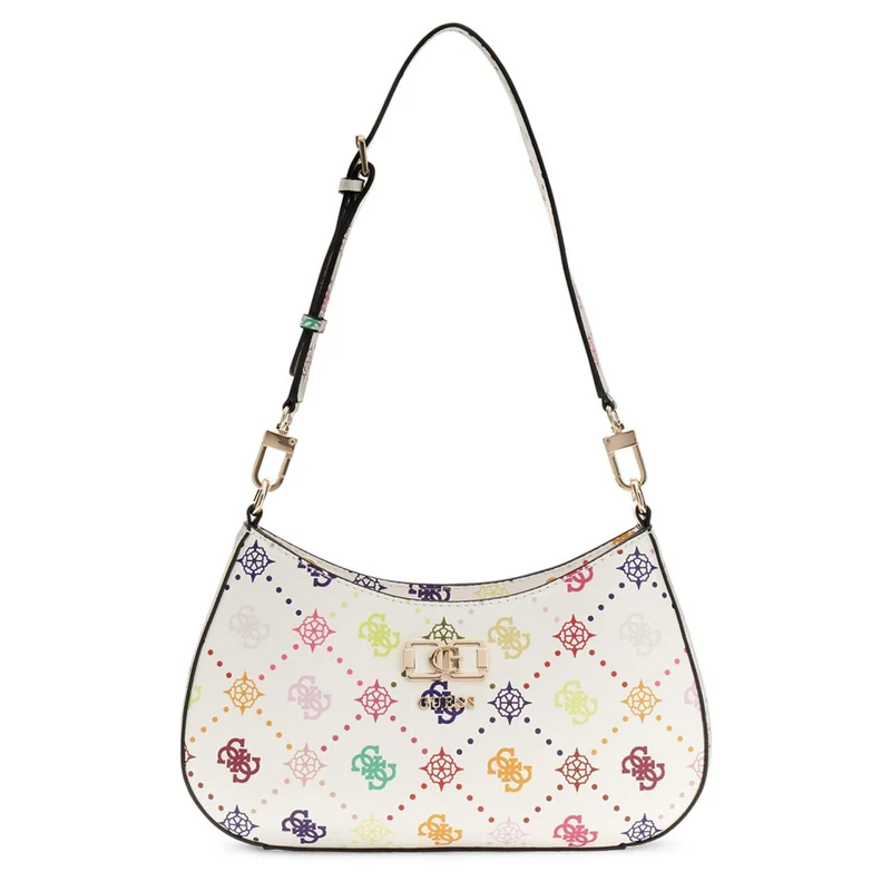 Guess Emelie Multi Logo Top Zip Shoulder Bag HWGM99-28180-MUO