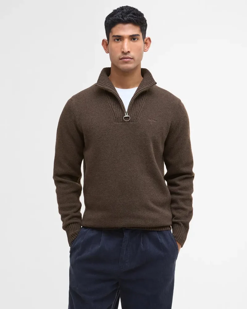 Barbour Essential Lambswool Half Zip, sandstone