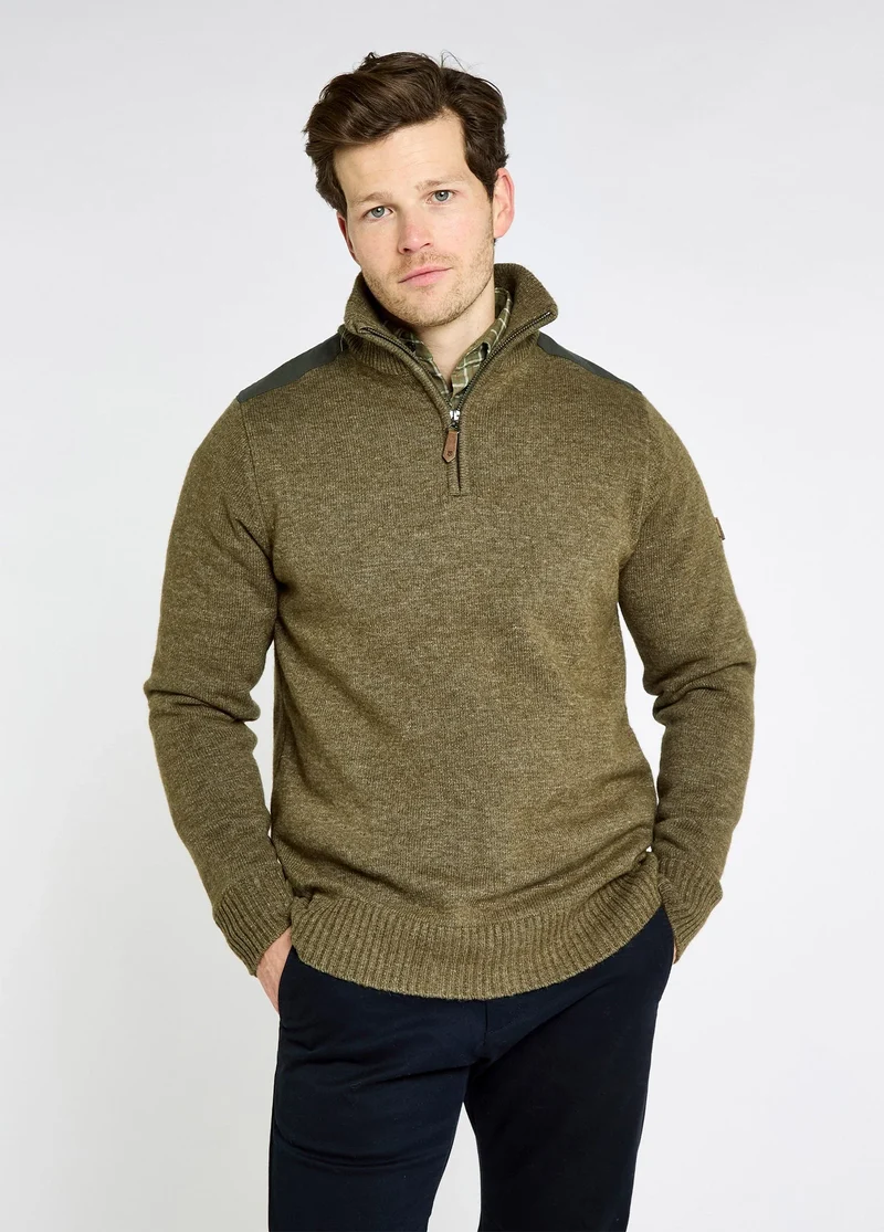 Dubarry Doherty, heren trui met kwart rits en windstopper, dusky green