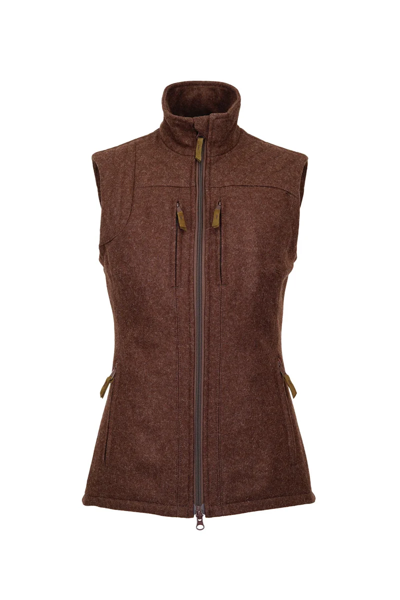 Jagdhund Gamshag 2, loden dames waistcoat, brown