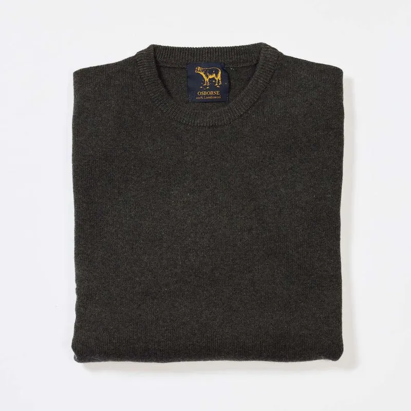 Osborne Knitwear, lamswollen kabeltrui heren, seaweed