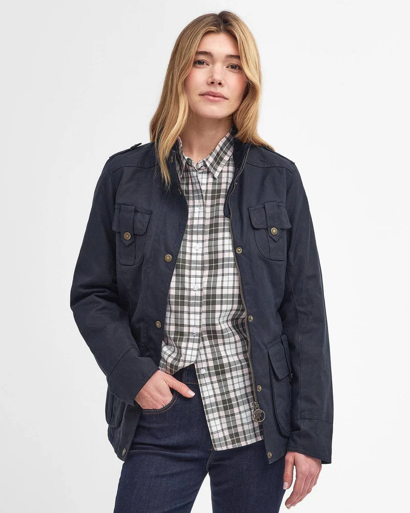 Barbour Winter Defence Wax Jacket, navy/classic