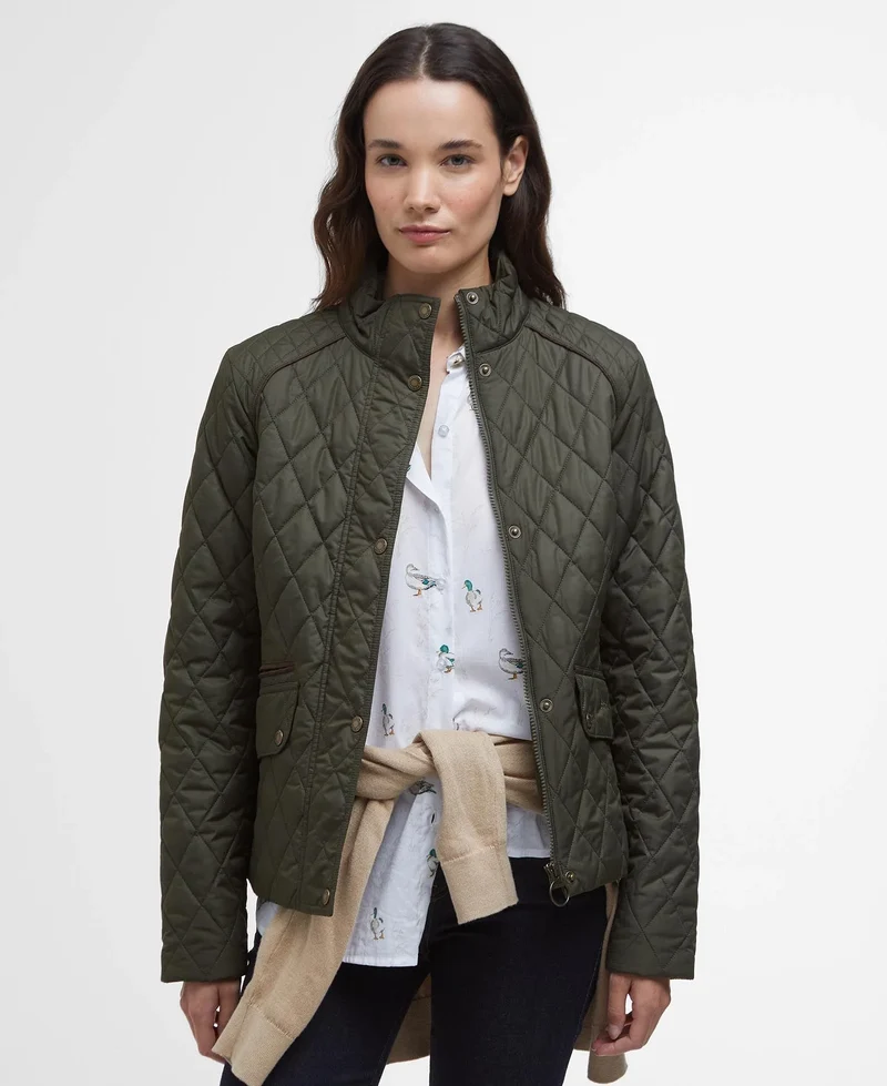 Barbour Crawford Cavalry Quilt, olijf/oude tartan