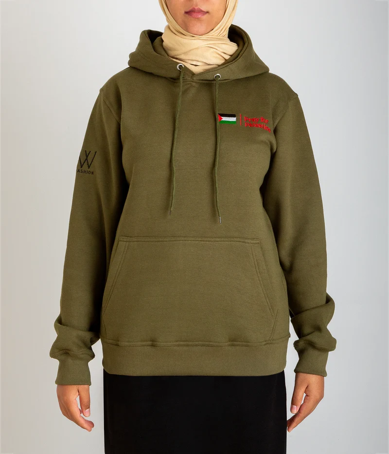 Pray for Palestine Hoodie - Olive