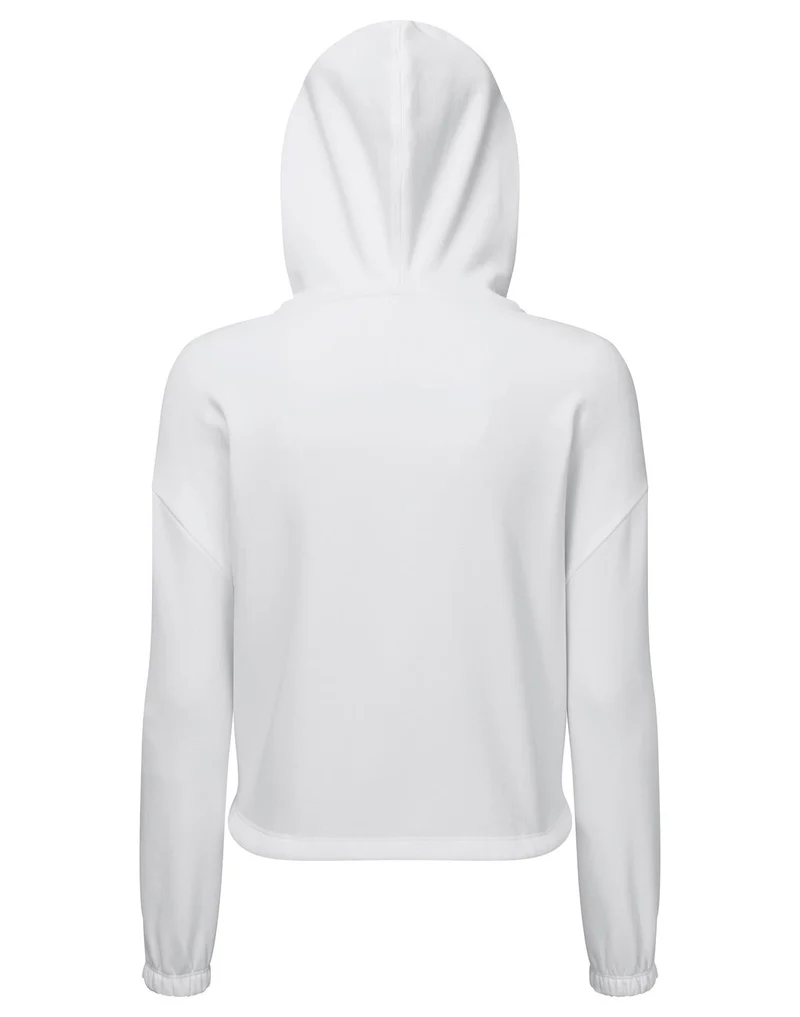 TriDri - Drawstring Dames Hoodie met Rits Recycled - White