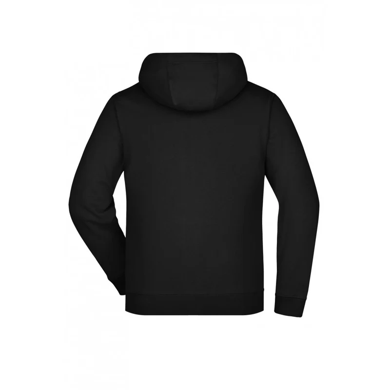 James & Nicholson - Double Face Hoodie met Rits - Black/Red