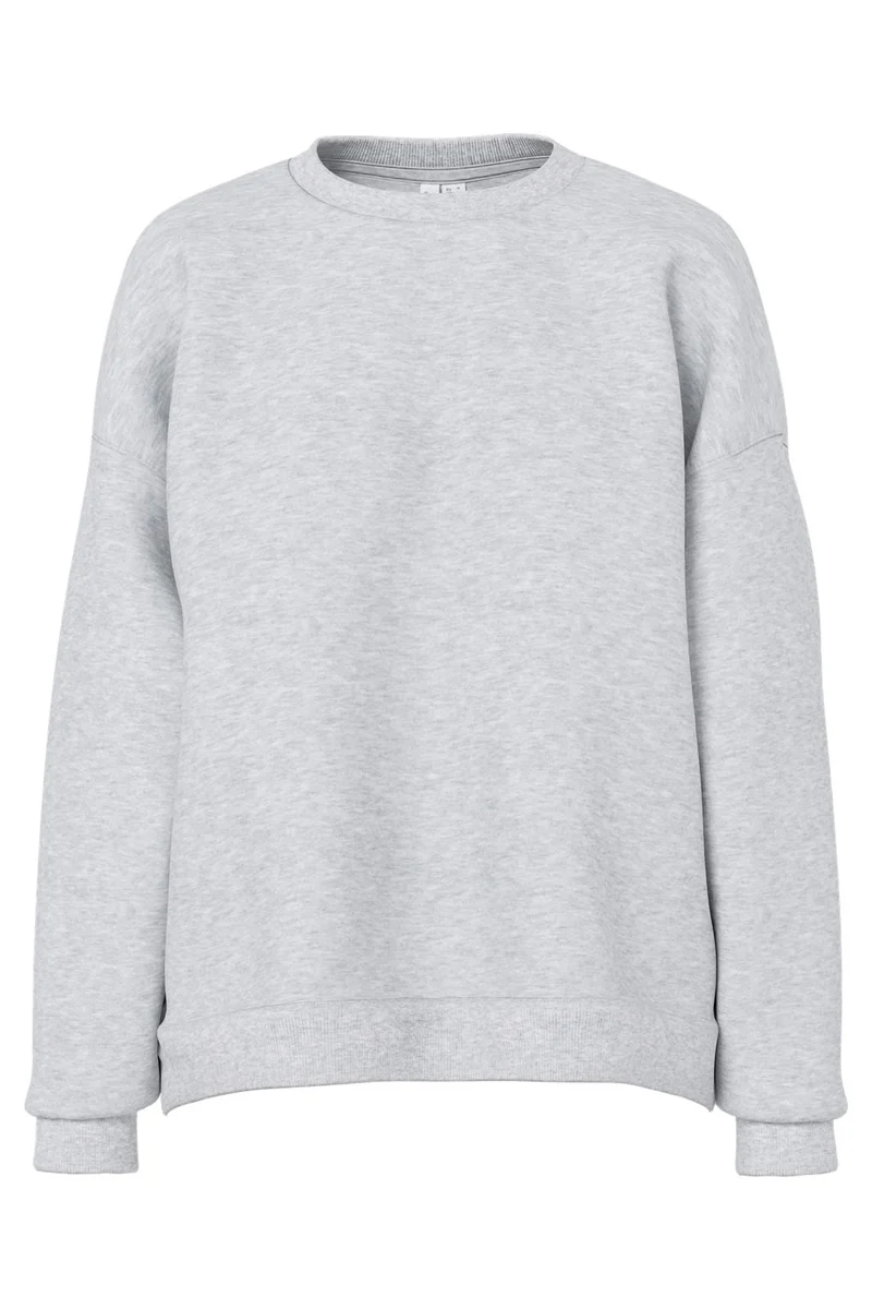 Pieces - Pcchilli Ls Loose Fit Sweat Top - 5102379 Light Grey Melange