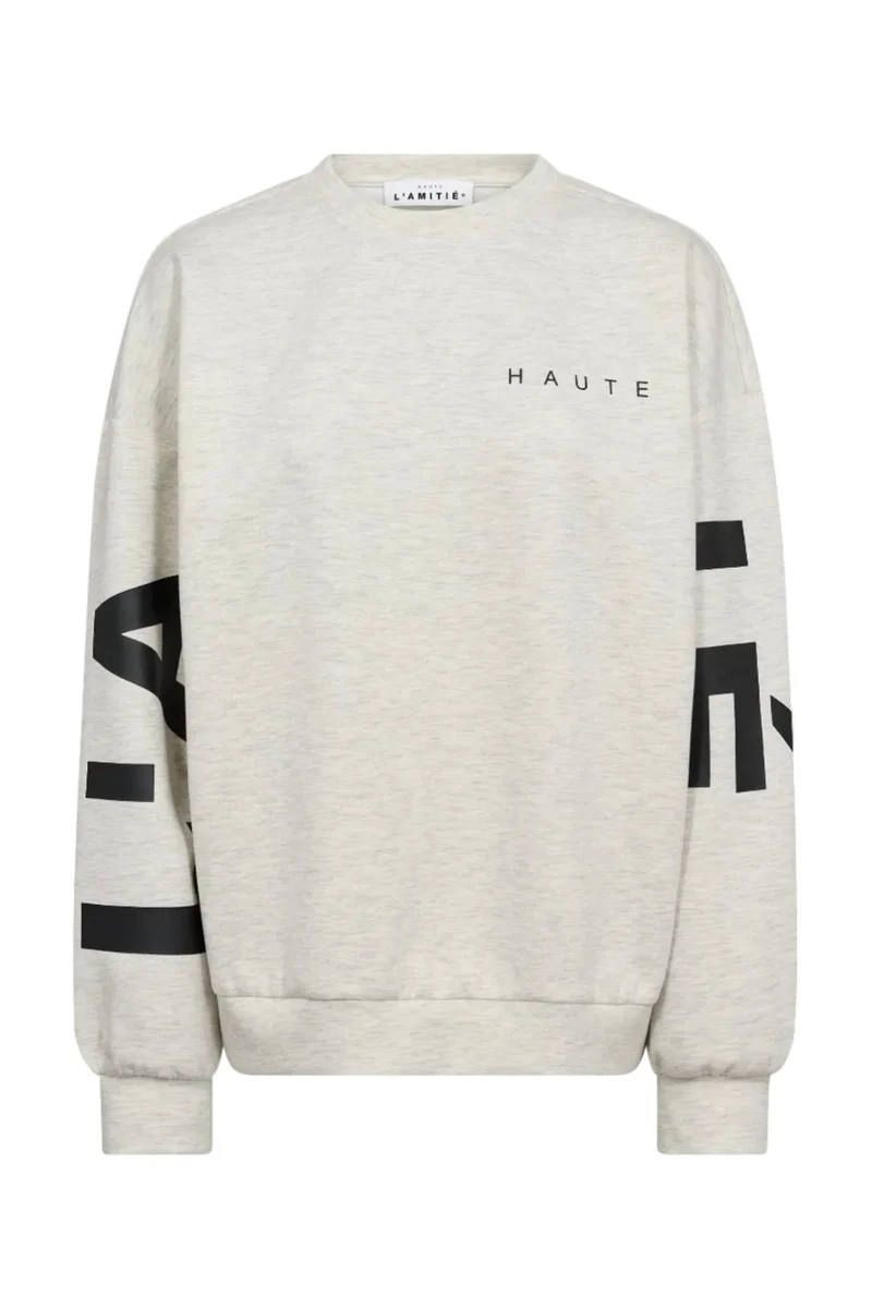 Haute L'Amitié - Maxi Split Logo Sweat HL10413 - Pearl Melange