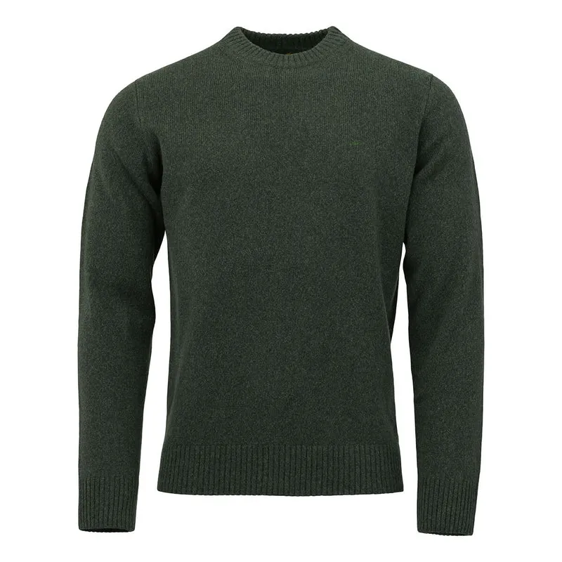 Laksen Kensington, lamswollen herentrui met ronde hals, loden