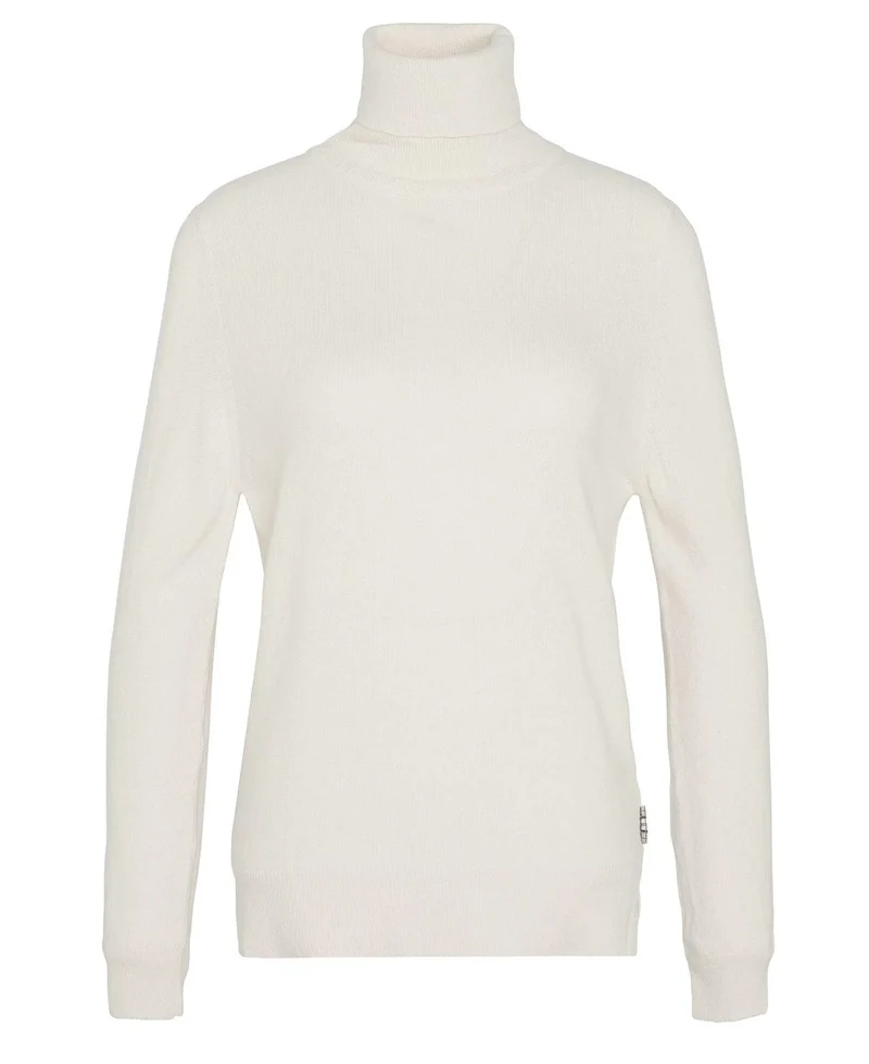 Barbour Pendle Roll Collar Neck Pullover, cream/rosewood