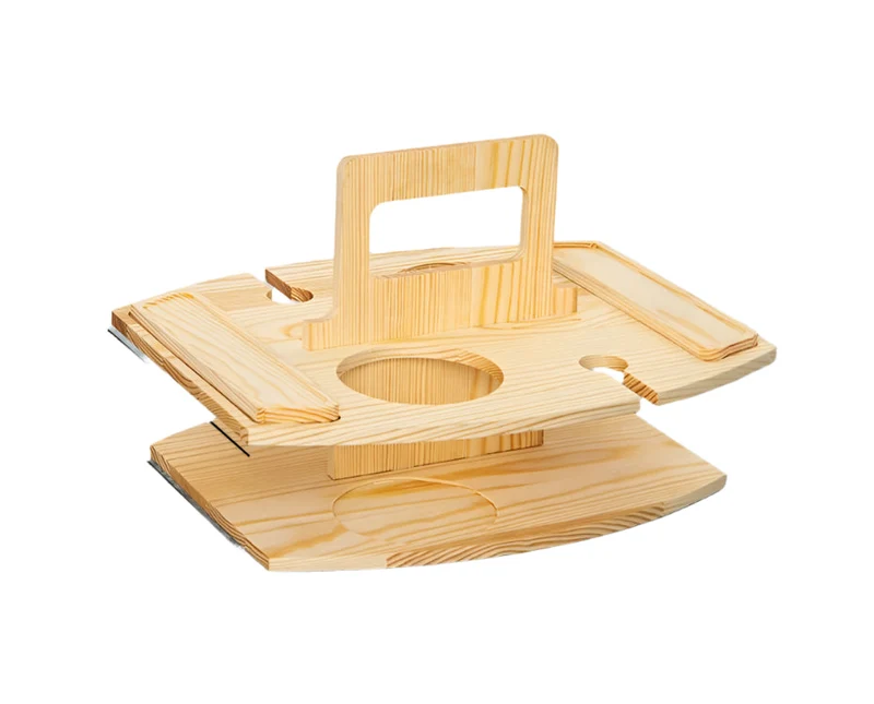 Draagbare Houten Picknicktafel met Ruime Serveerruimte 36x31x26cm