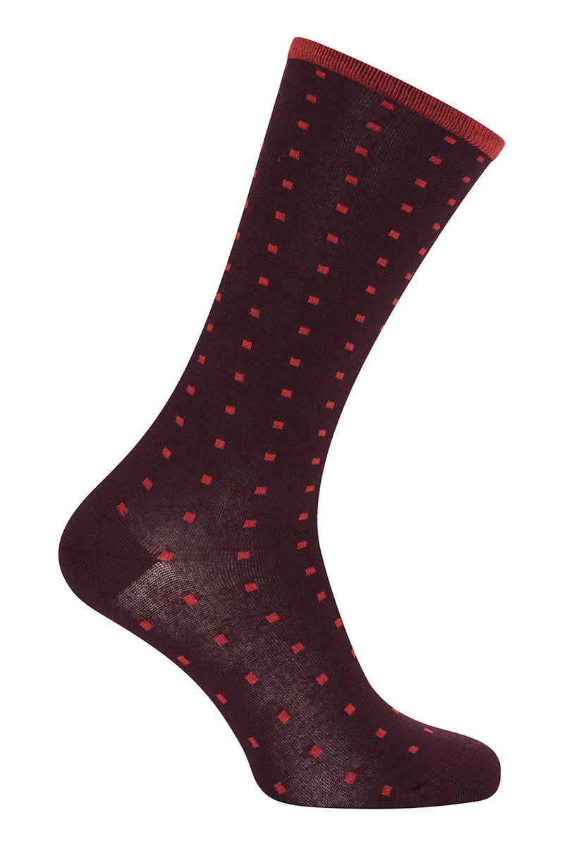 Zilch socks squares aubergine