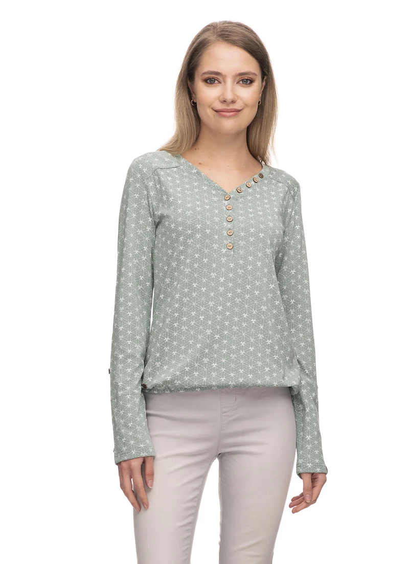 Ragwear longsleeve pinchi print dusty green