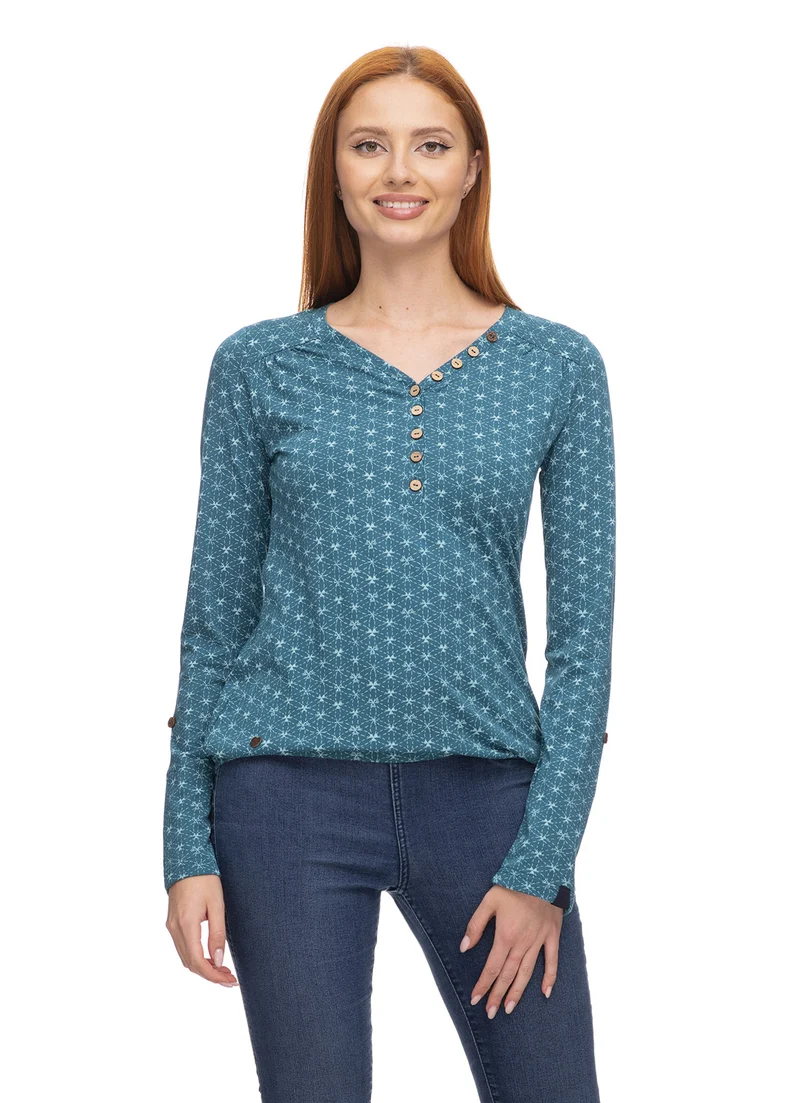 Ragwear longsleeve pinchi print deep ocean