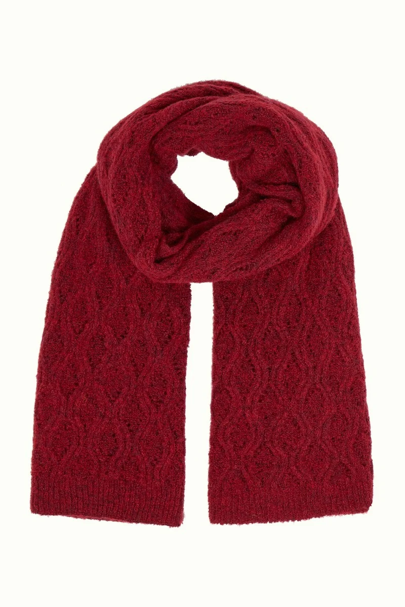 King Louie Scarf Ajour Borgo Cabernet Red