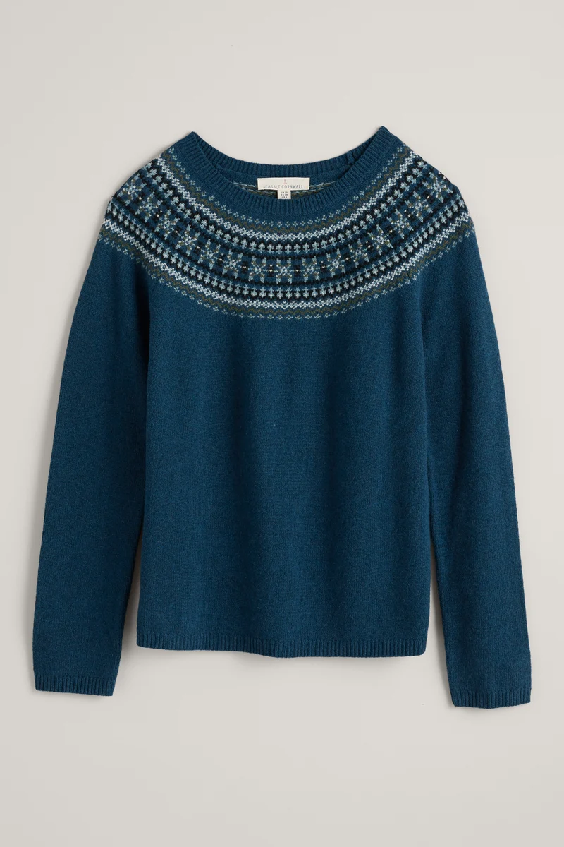 Seasalt Cornwall Buck's Horn Jumper Fence Floral dark Lugger