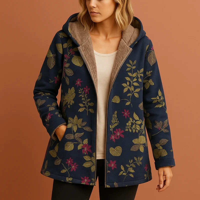 Dames Tussenjas met Bloemenprint – Stijlvol & Comfortabel