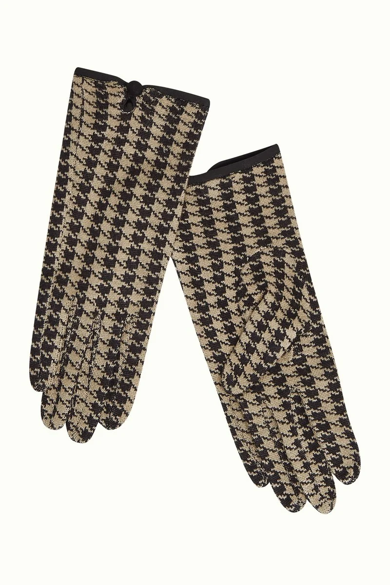 King Louie Glove Pied de Poule Marzipan