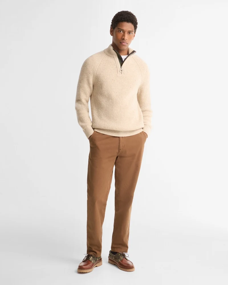 Barbour essential fleck half zip - pearl