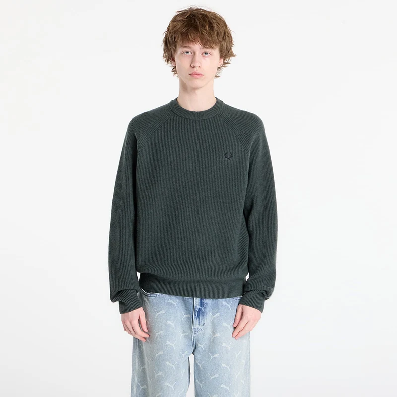 Lambswool raglan jumper - court green