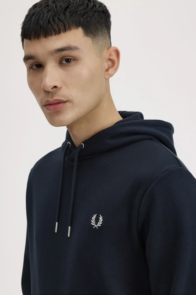 Tipped hooded sweatshirt / navy