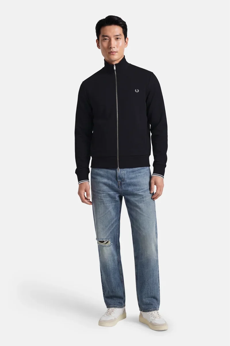 Zip through sweatshirt / black