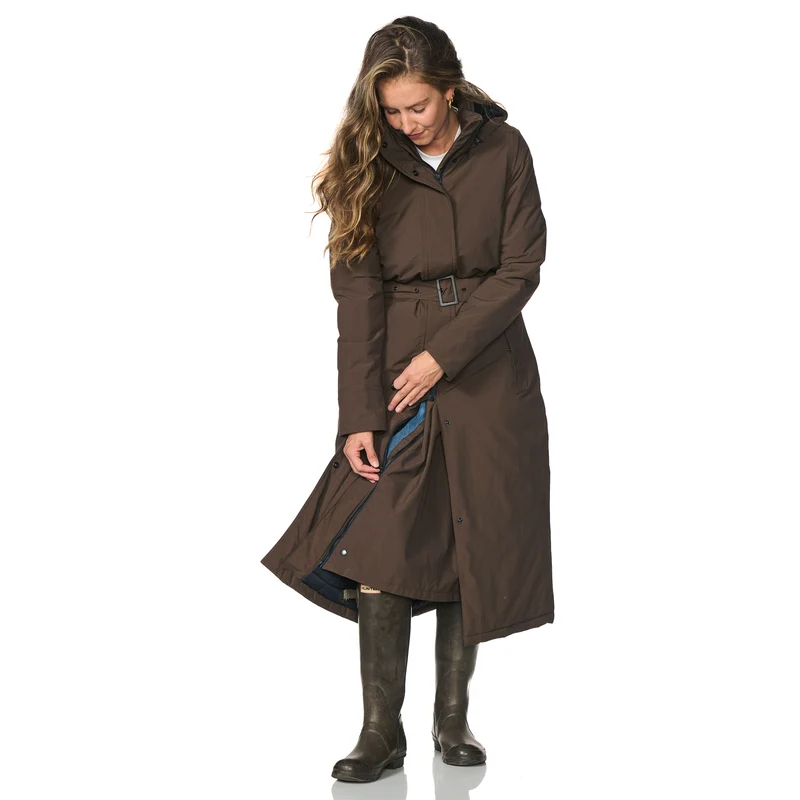 Happy Rainy Days Extra Lange Regenjas Gewatteerd Toronto Donkerbruin